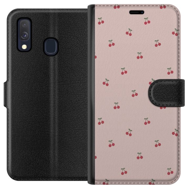 Wallet case for Samsung Galaxy A40 with Cherry design