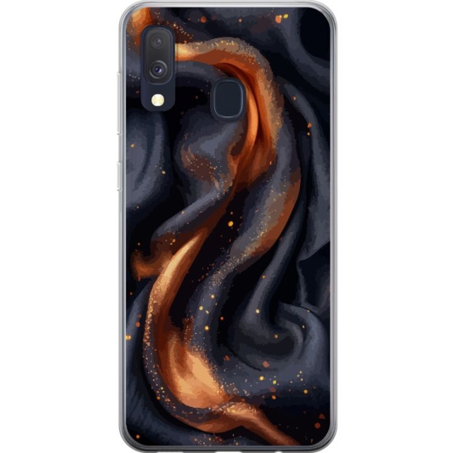 Mobile case for Samsung Galaxy A40 with Fiery silk design