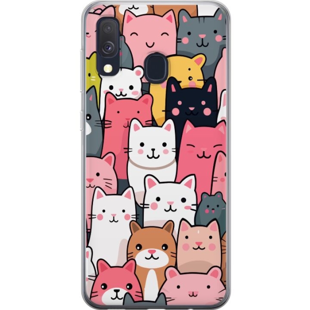 Mobile case for Samsung Galaxy A40 with Cat pattern design