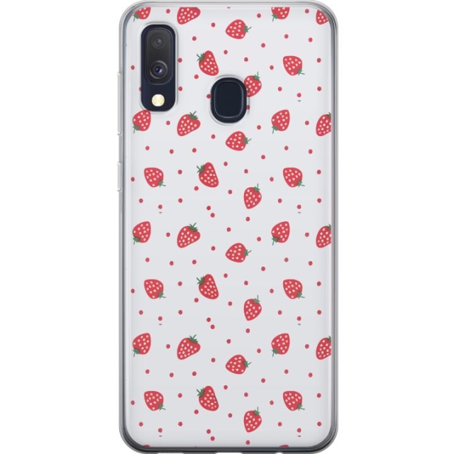 Mobile case for Samsung Galaxy A40 with Strawberries design