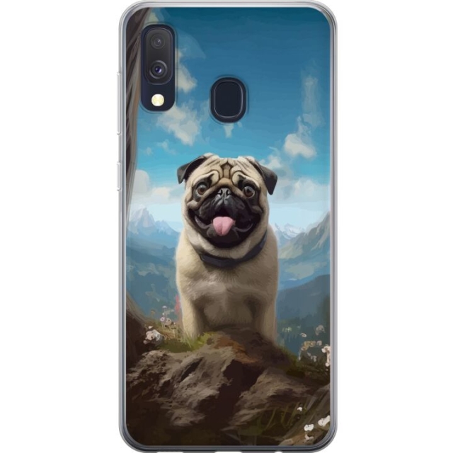 Mobile case for Samsung Galaxy A40 with Happy Dog design