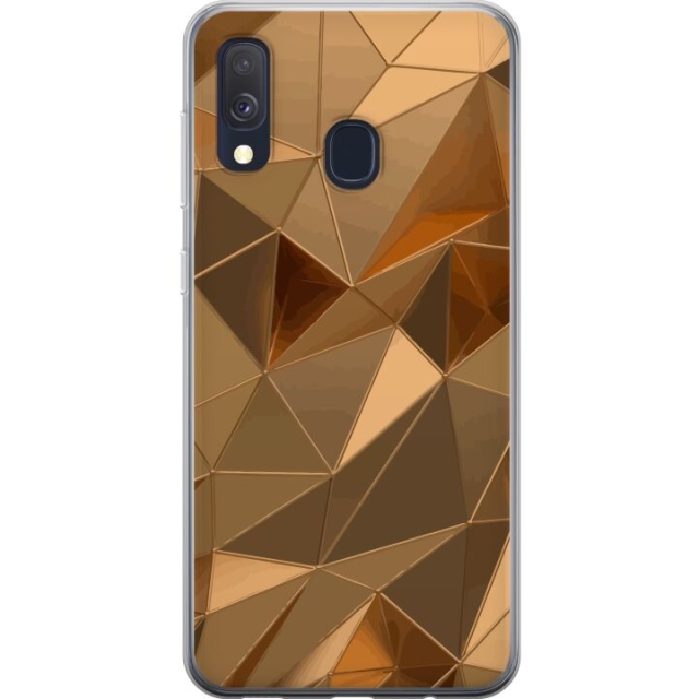 Mobile case for Samsung Galaxy A40 with 3D Gold design