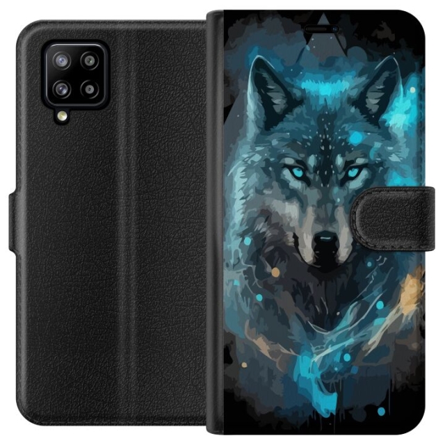Wallet case for Samsung Galaxy A42 5G with Wolf design