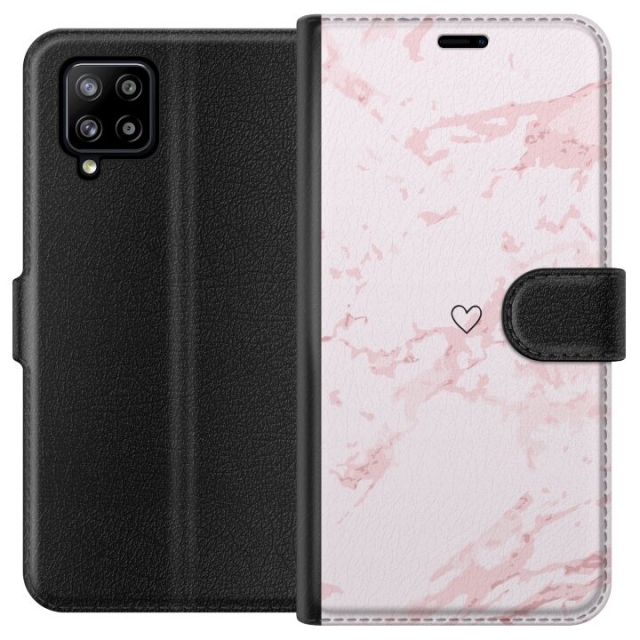 Wallet case for Samsung Galaxy A42 5G with Pink Heart design