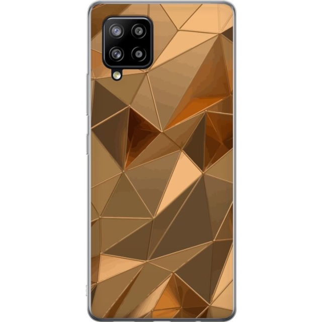 Mobile case for Samsung Galaxy A42 5G with 3D Gold design