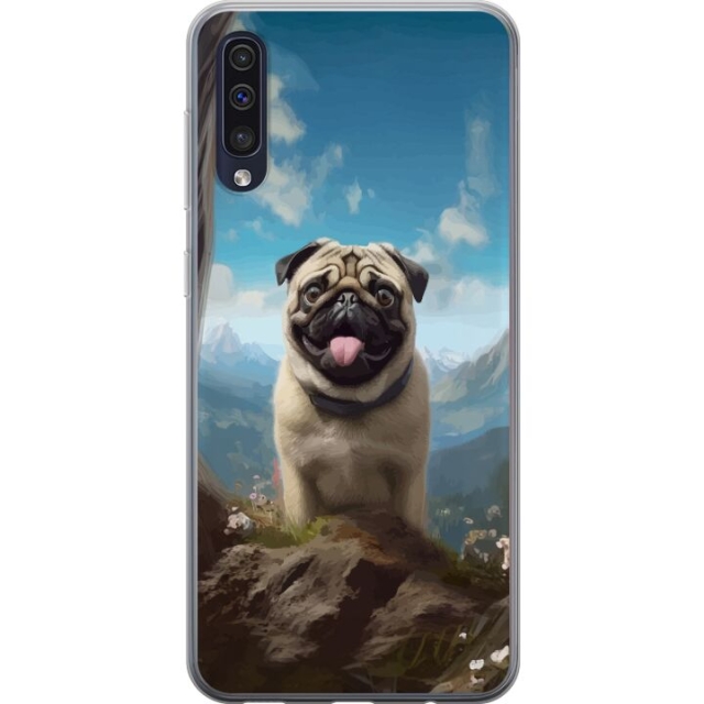 Mobile case for Samsung Galaxy A50 with Happy Dog design