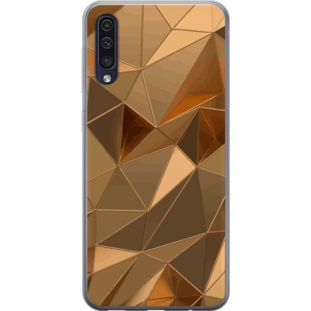Mobile case for Samsung Galaxy A50 with 3D Gold design