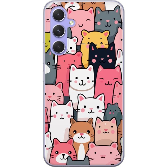 Mobile case for Samsung Galaxy A54 with Cat pattern design