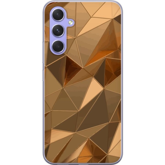 Mobile case for Samsung Galaxy A54 with 3D Gold design