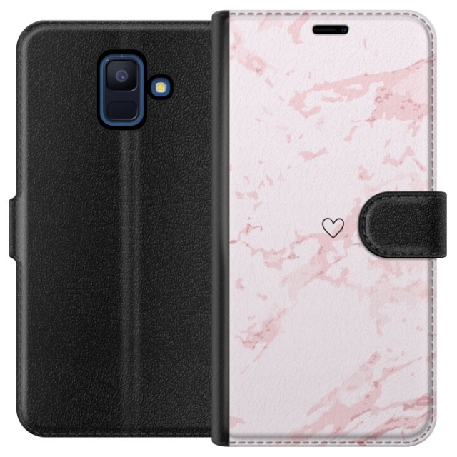 Wallet case for Samsung Galaxy A6 (2018) with Pink Heart design