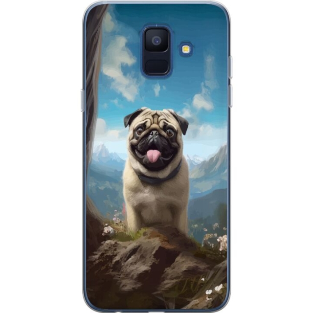 Mobile case for Samsung Galaxy A6 (2018) with Happy Dog design