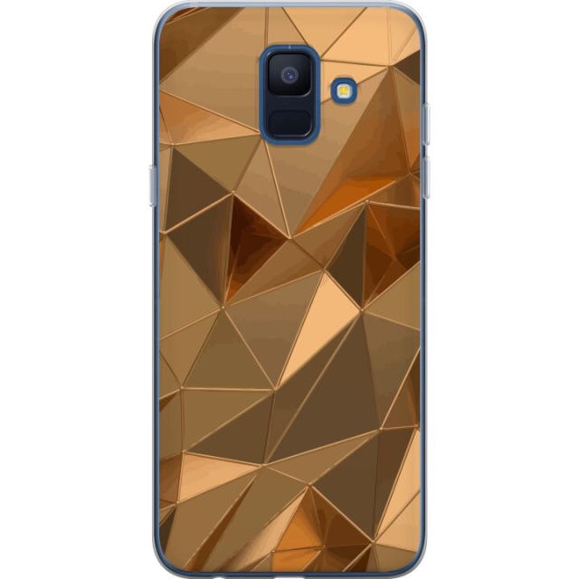 Mobile case for Samsung Galaxy A6 (2018) with 3D Gold design
