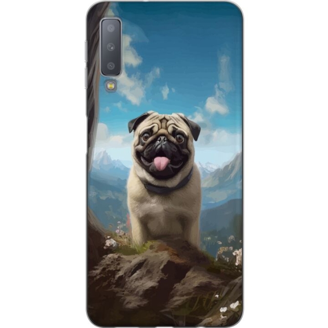 Mobile case for Samsung Galaxy A7 (2018) with Happy Dog design