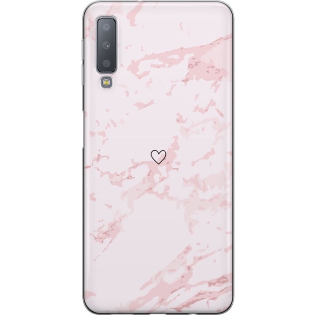 Mobile case for Samsung Galaxy A7 (2018) with Pink Heart design
