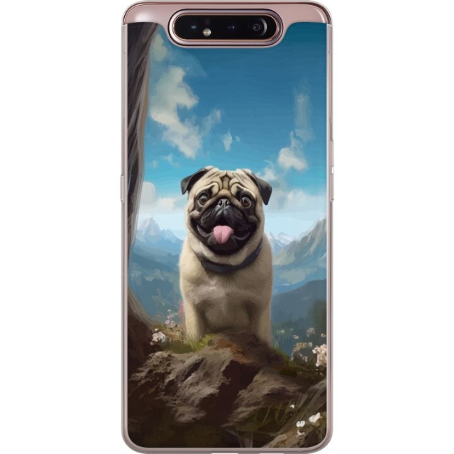 Mobile case for Samsung Galaxy A80 with Happy Dog design