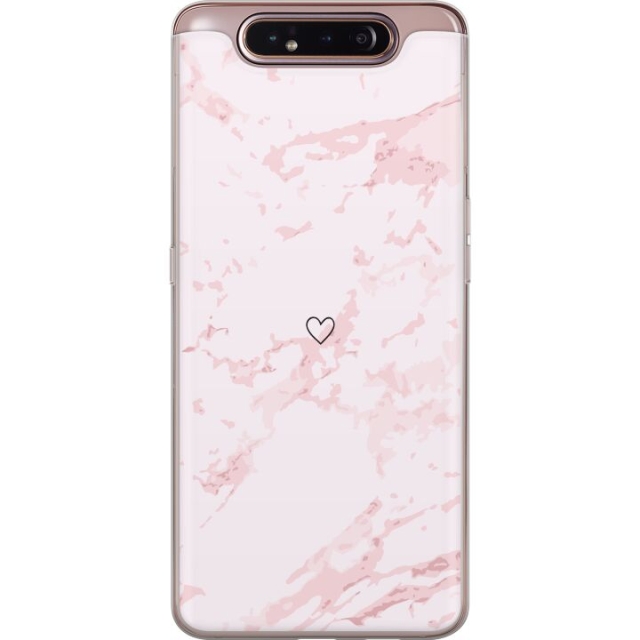 Mobile case for Samsung Galaxy A80 with Pink Heart design