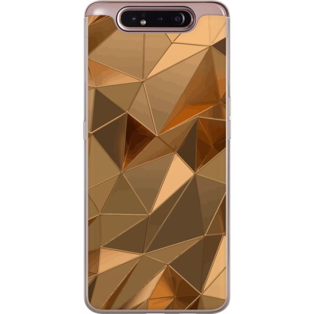 Mobile case for Samsung Galaxy A80 with 3D Gold design