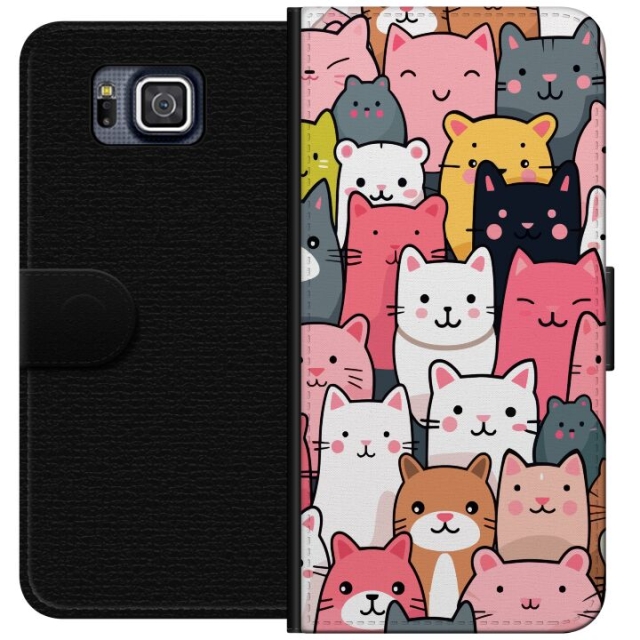 Wallet case for Samsung Galaxy Alpha with Cat pattern design