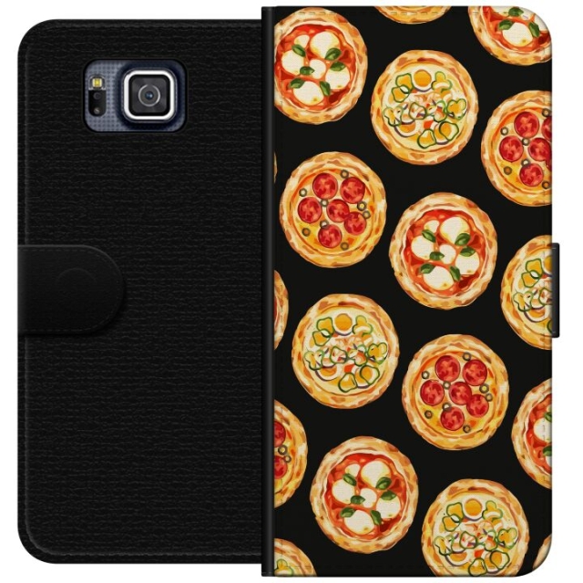 Wallet case for Samsung Galaxy Alpha with Pizza design