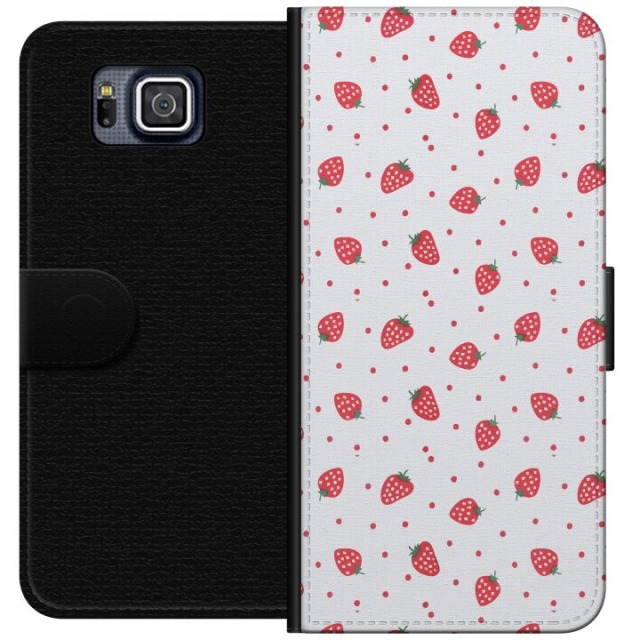 Wallet case for Samsung Galaxy Alpha with Strawberries design