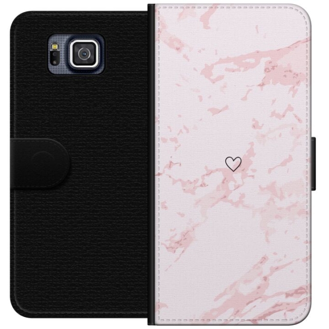 Wallet case for Samsung Galaxy Alpha with Pink Heart design