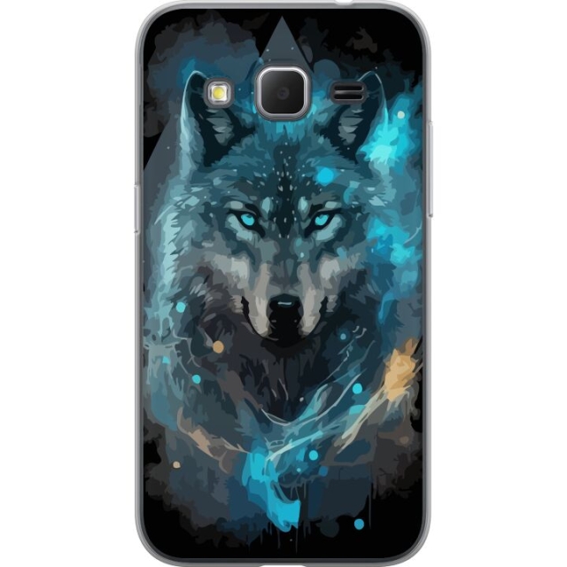 Mobile case for Samsung Galaxy Core Prime with Wolf design