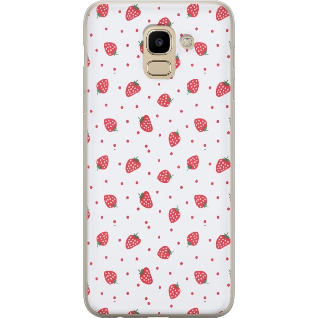 Mobile case for Samsung Galaxy J6 with Strawberries design