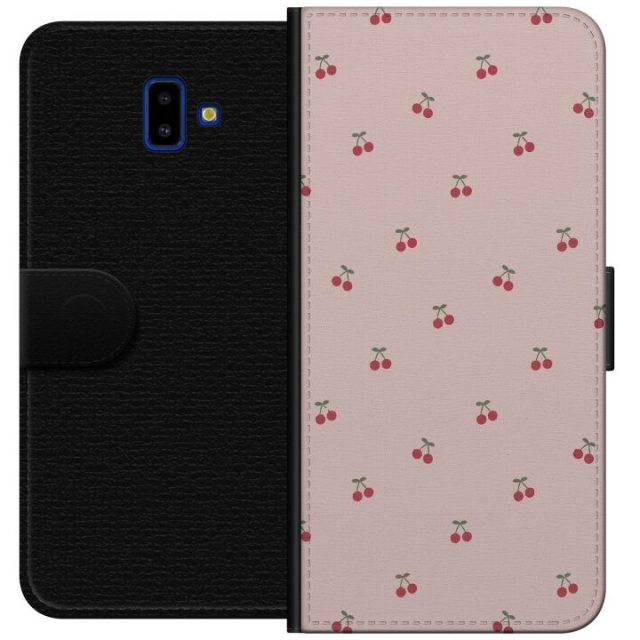 Wallet case for Samsung Galaxy J6+ with Cherry design