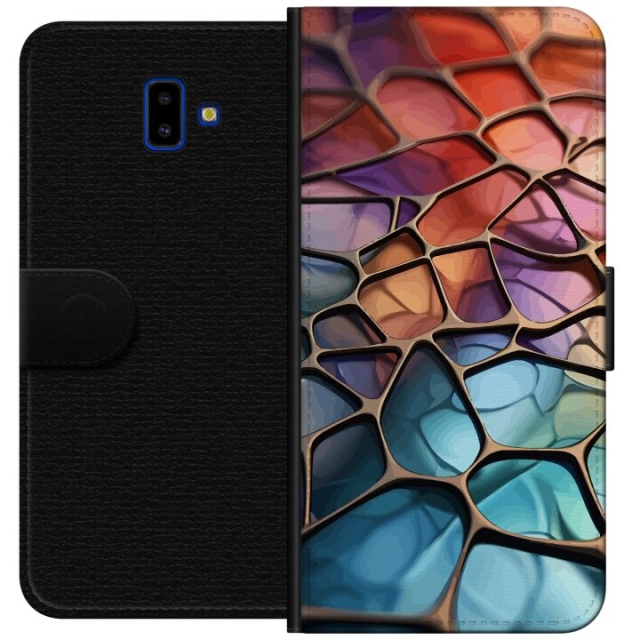 Wallet case for Samsung Galaxy J6+ with Metallic pattern design