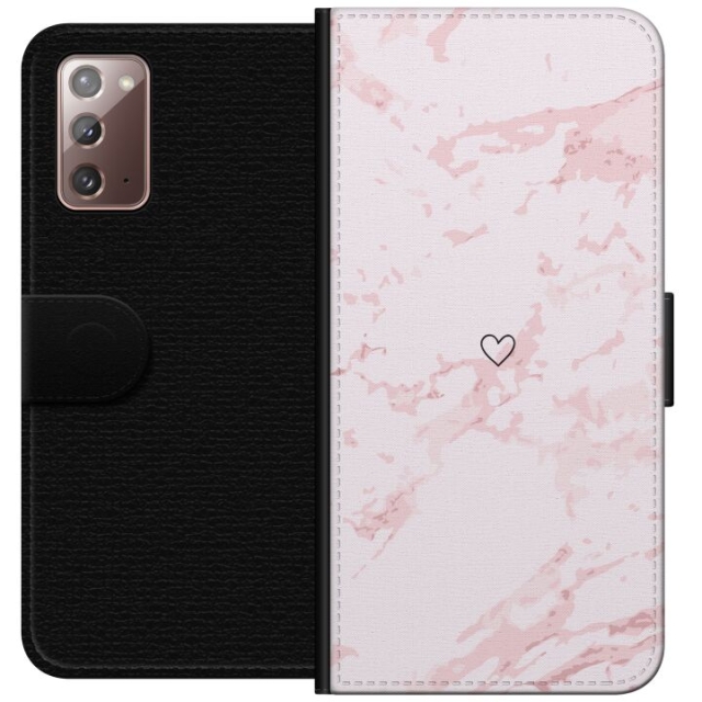 Wallet case for Samsung Galaxy Note20 with Pink Heart design