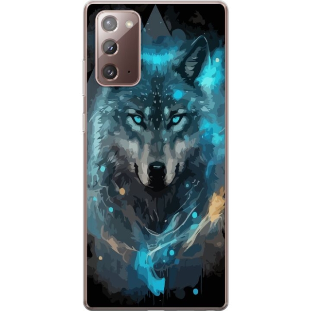 Mobile case for Samsung Galaxy Note20 with Wolf design