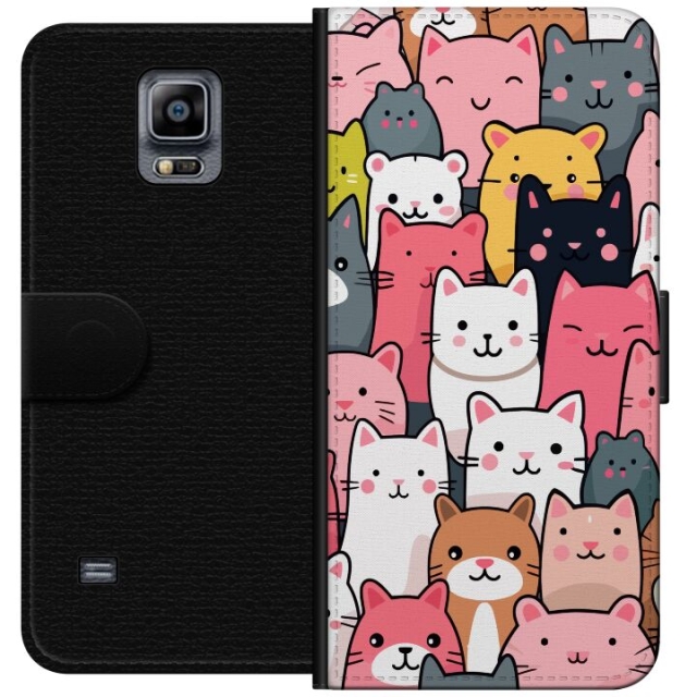 Wallet case for Samsung Galaxy Note 4 with Cat pattern design