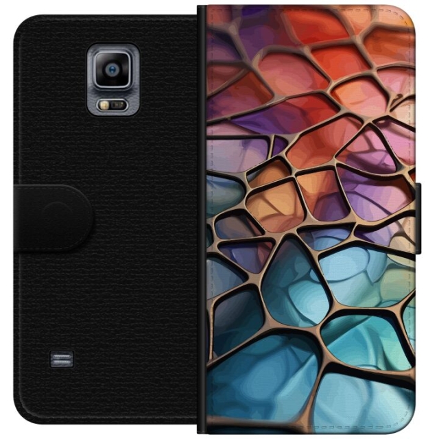 Wallet case for Samsung Galaxy Note 4 with Metallic pattern design