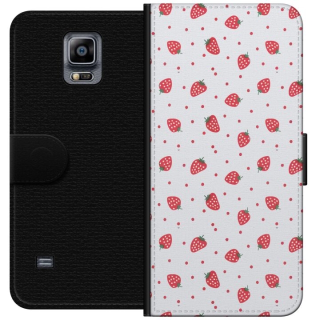 Wallet case for Samsung Galaxy Note 4 with Strawberries design
