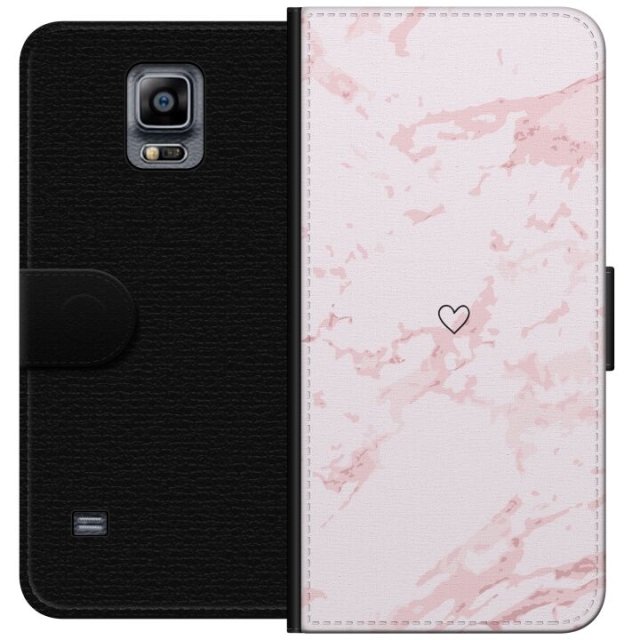 Wallet case for Samsung Galaxy Note 4 with Pink Heart design