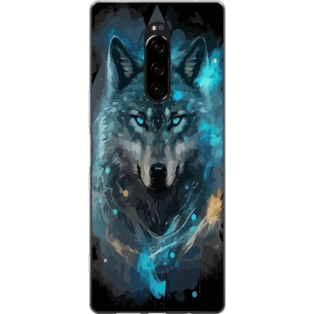 Mobile case for Sony Xperia 1 with Wolf design