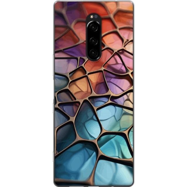 Mobile case for Sony Xperia 1 with Metallic pattern design