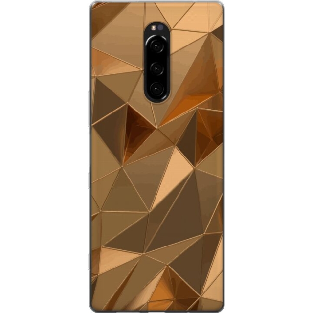 Mobile case for Sony Xperia 1 with 3D Gold design