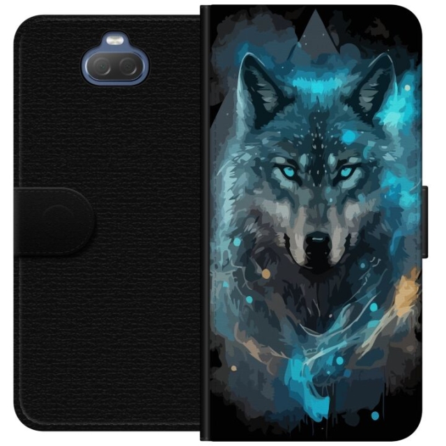Wallet case for Sony Xperia 10 with Wolf design