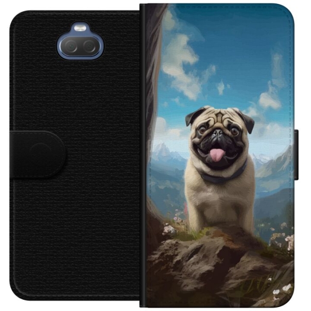 Wallet case for Sony Xperia 10 with Happy Dog design