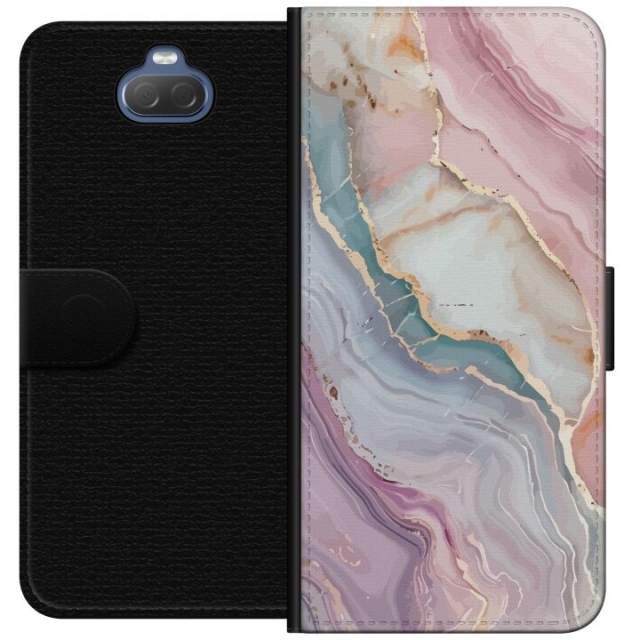 Wallet case for Sony Xperia 10 with Marble design