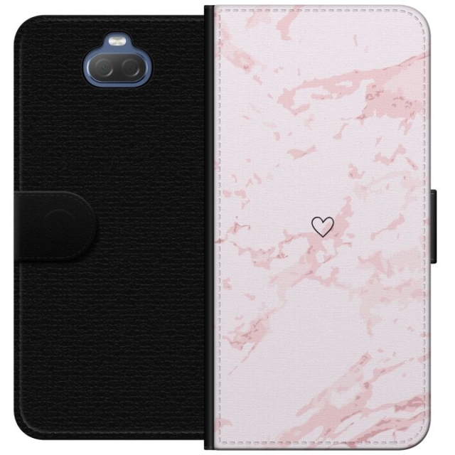 Wallet case for Sony Xperia 10 with Pink Heart design