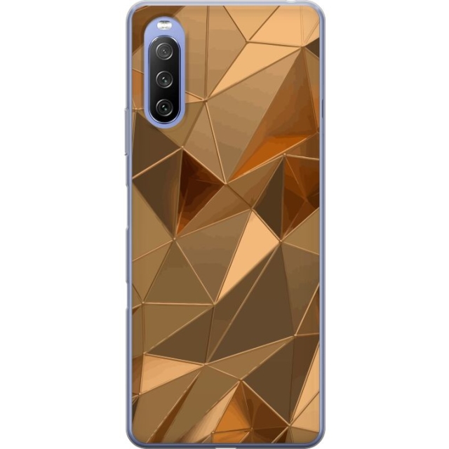 Mobile case for Sony Xperia 10 III with 3D Gold design