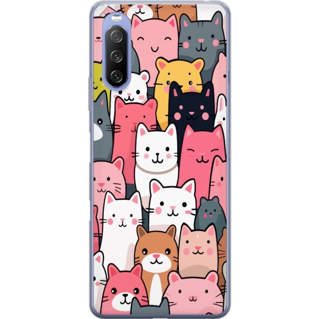 Mobile case for Sony Xperia 10 III Lite with Cat pattern design