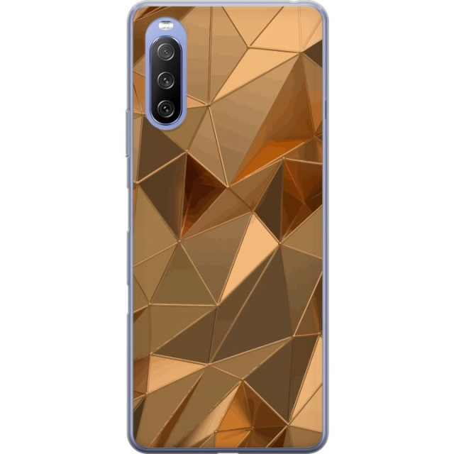 Mobile case for Sony Xperia 10 III Lite with 3D Gold design
