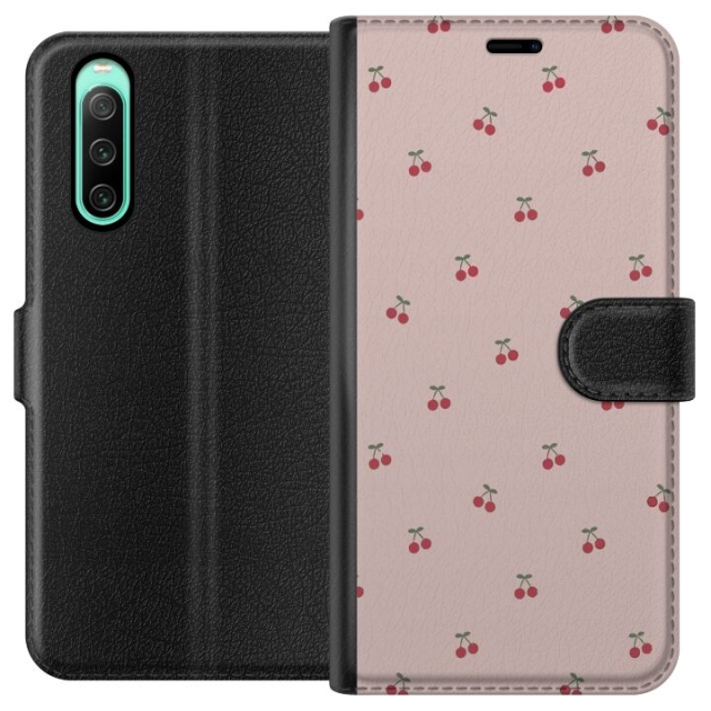 Wallet case for Sony Xperia 10 IV with Cherry design