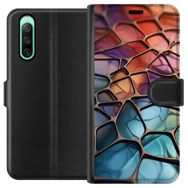 Wallet case for Sony Xperia 10 IV with Metallic pattern design