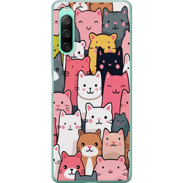 Mobile case for Sony Xperia 10 IV with Cat pattern design
