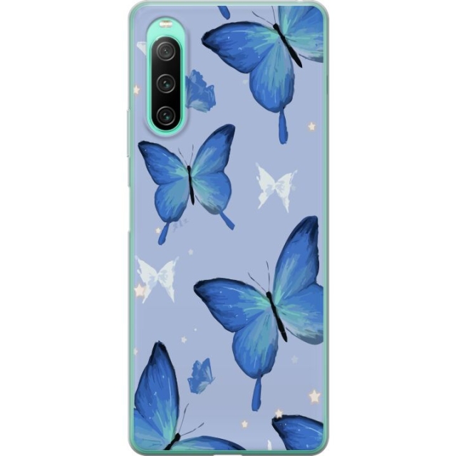 Mobile case for Sony Xperia 10 IV with Blue butterflies design