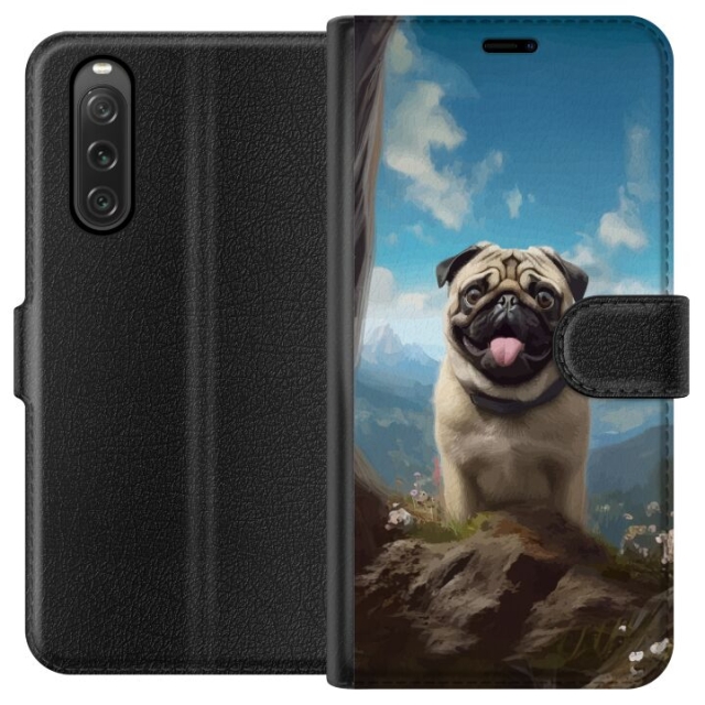 Wallet case for Sony Xperia 10 V with Happy Dog design